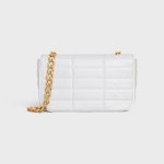 CHAIN SHOULDER BAG MATELASSE MONOCHROME CELINE IN QUILTED CALFSKIN ARCTIC WHITE - Image 3